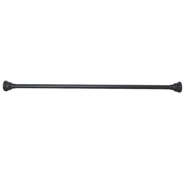 Kingston Brass 6072 Stainless Steel Adjustable Tension Shower Curtain Rod with Decorative Flange, Matte Black SR110 - main